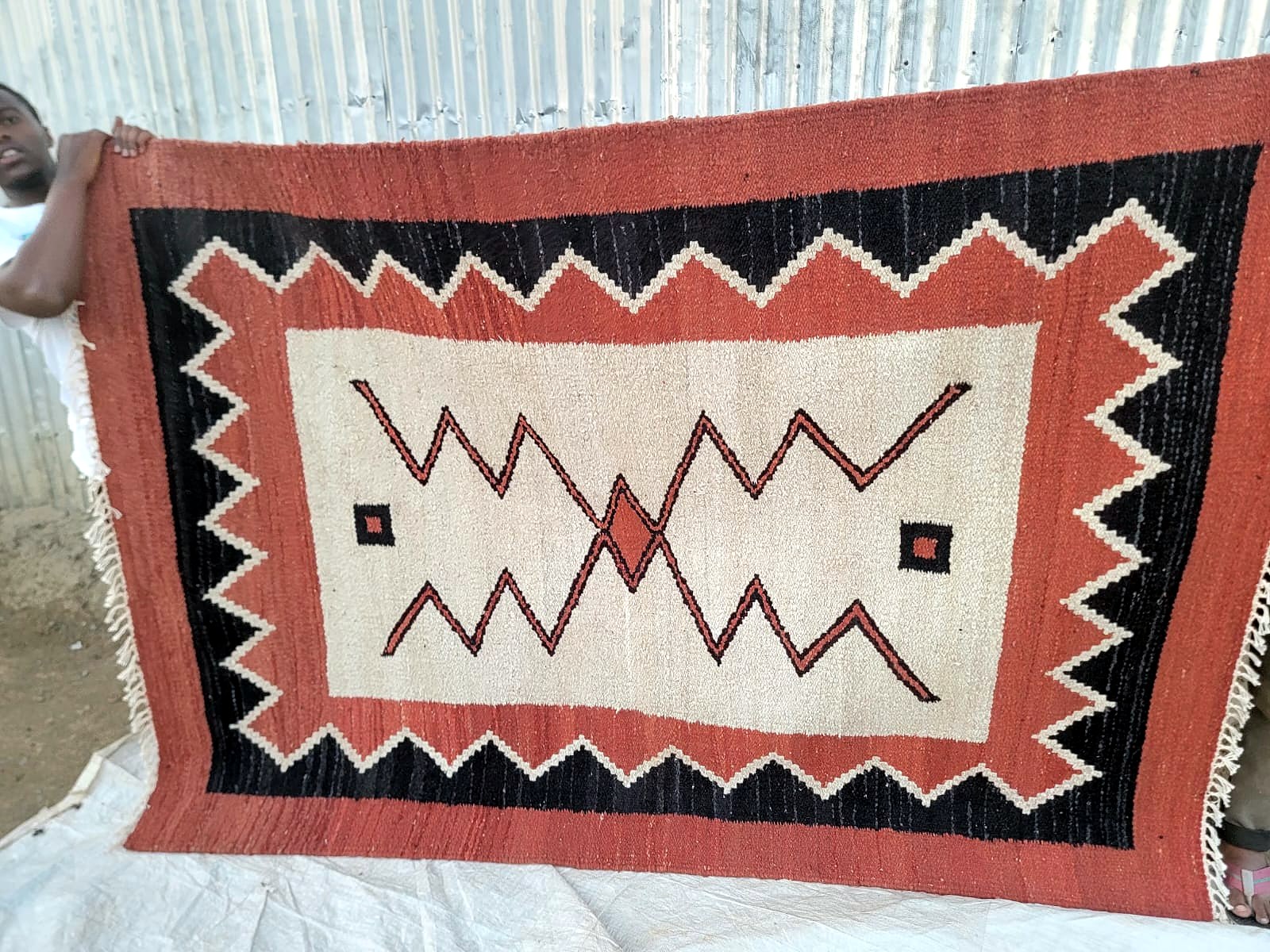 JHWC geometric handwoven rug