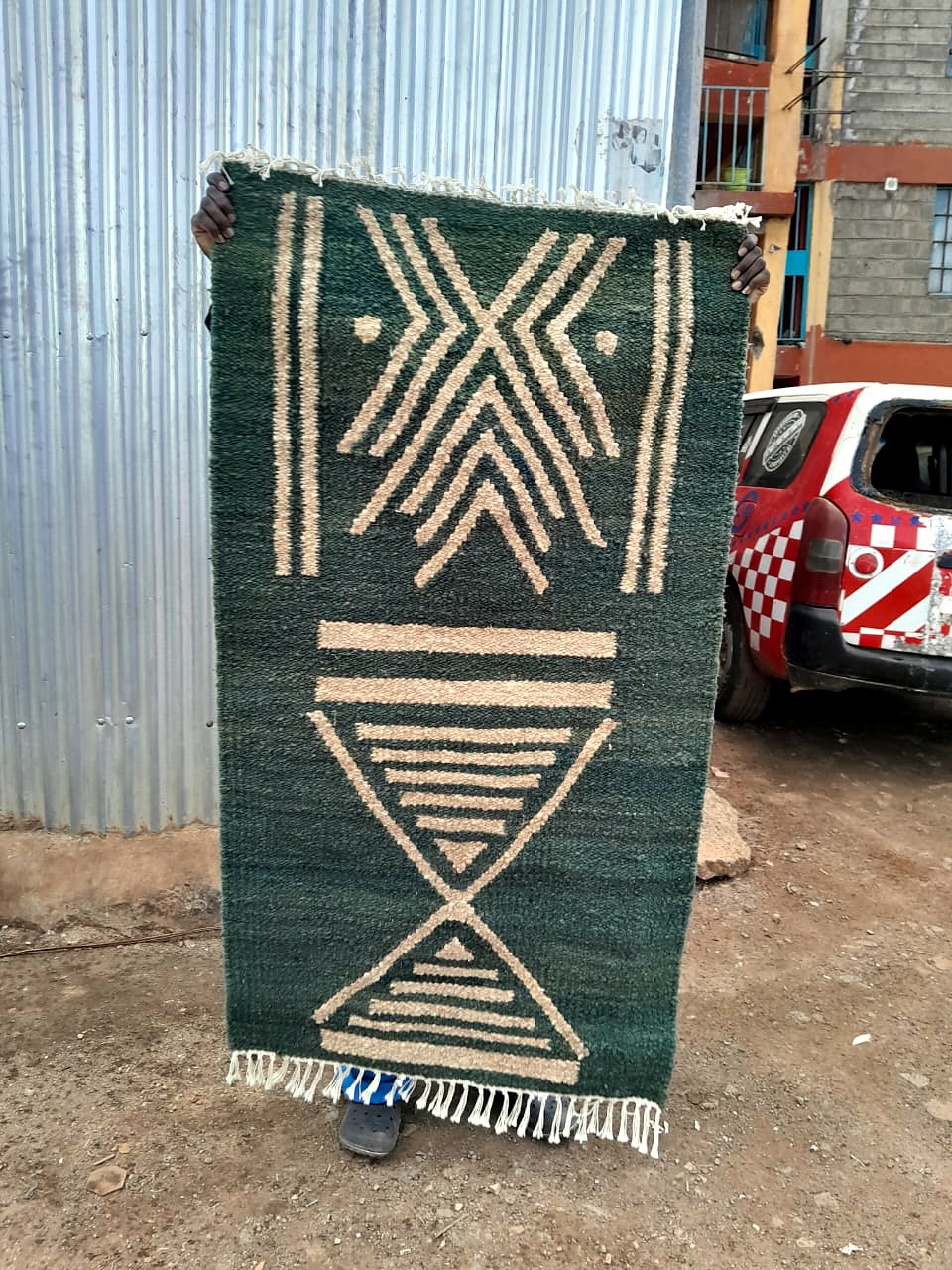 JHWC handwoven green runner